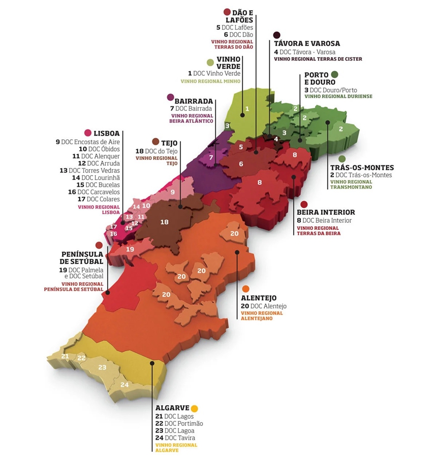 map Portugal wine